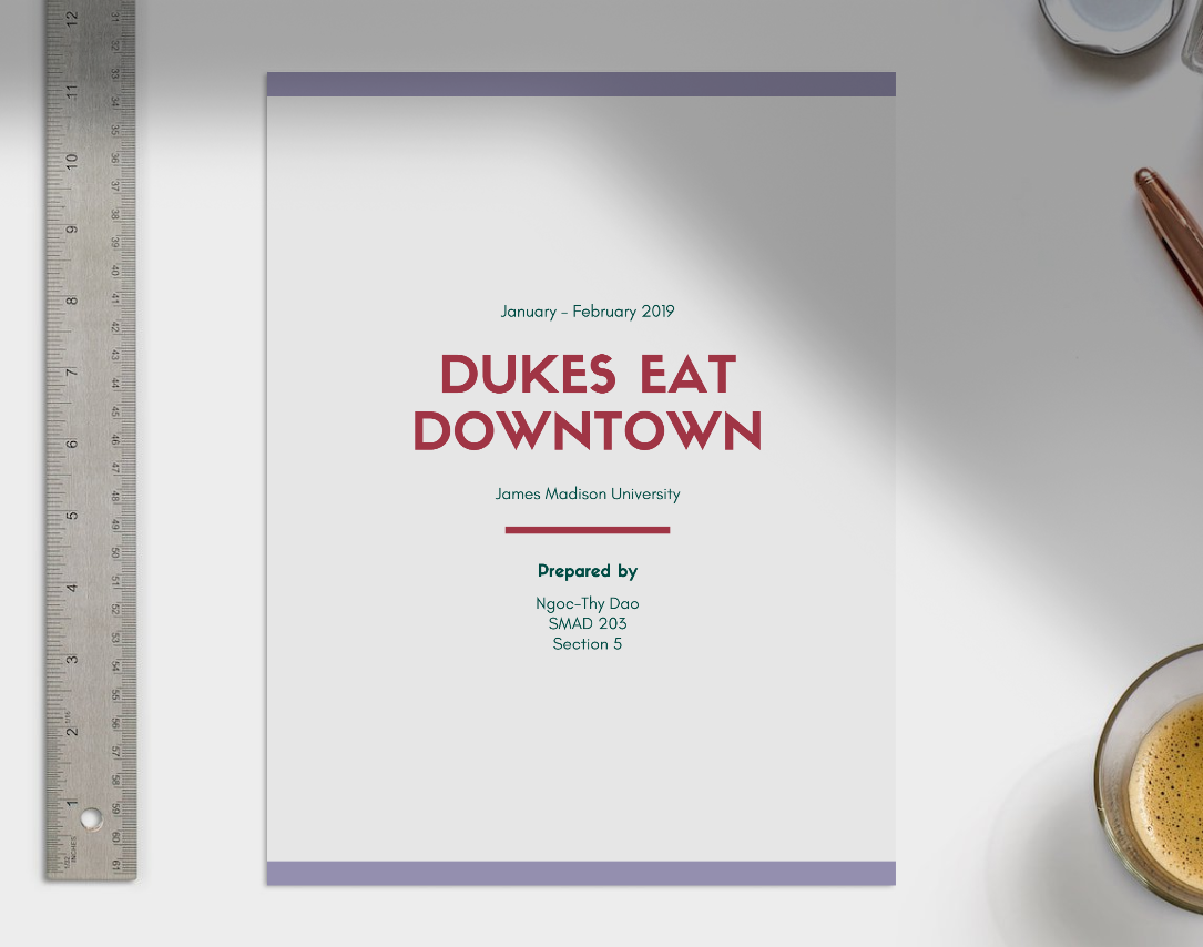 Research report for Dukes Eat Downtown.